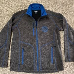 Canterbury School logo Men's Charcoal and Blue Performance Jacket